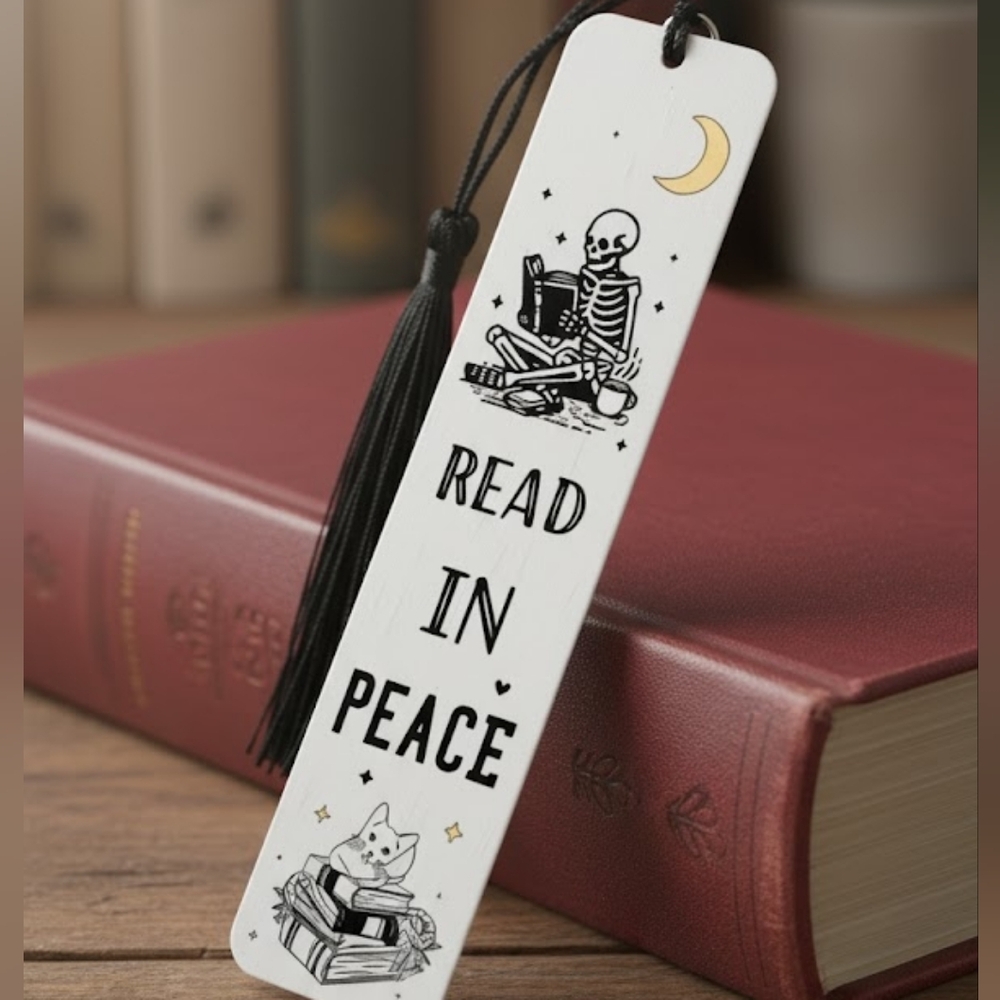 Read In Peace Bookmark with Black Tassel